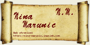 Nina Marunić vizit kartica